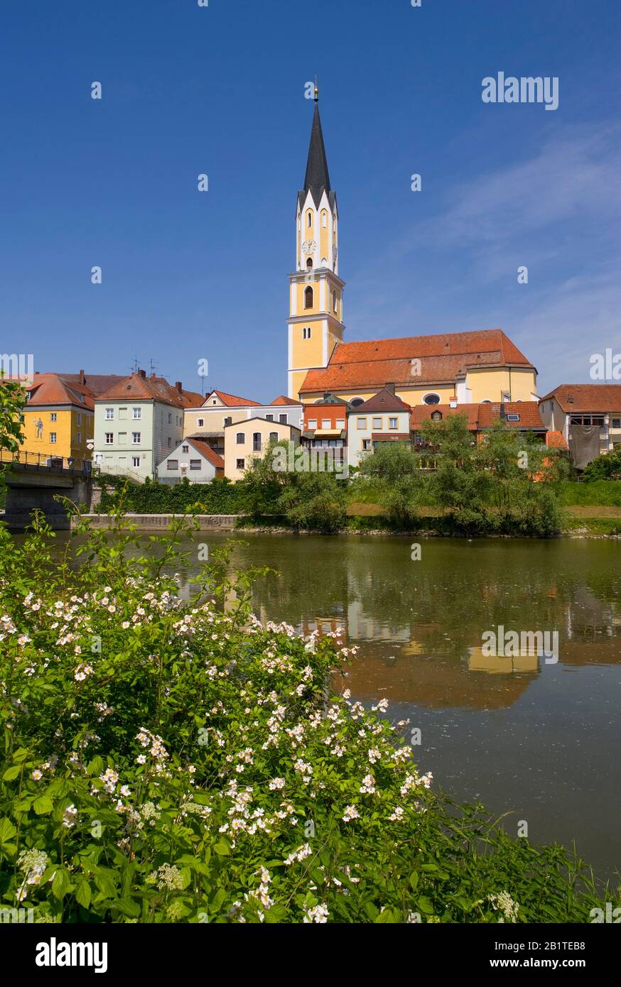 Chiesa parrocchiale della città, Vilshofen sul Danubio, Passau distretto, Baviera, Germania Foto Stock