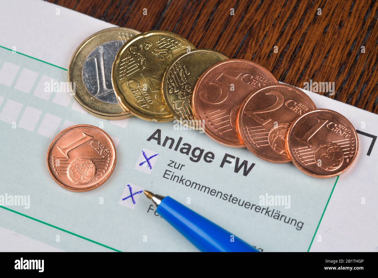 Anlage FW, Förderung des Wohneigentums, formulare, Steuererklärung Foto Stock