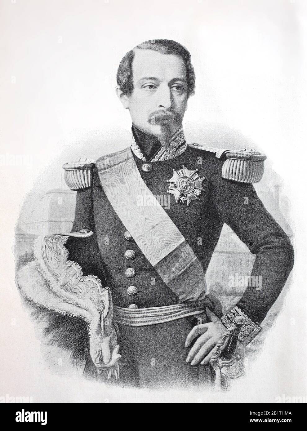 Napoleone III, nato Carlo-Luigi Napoleone Bonaparte, 20 aprile 1808-9 gennaio 1873, nipote di Napoleone i, fu il primo presidente della Francia dal 1848 al 1852, E l'ultimo monarca francese dal 1852 al 1870 / Napoleone III., guerra unter seinem Geburtsnamen Carlo Luigi Napoleone Bonaparte während der Zweiten Republik von 1848 bis 1852 französischer Staatspräsident und von 1852 bis 1870 als Napoleon III Kaiser der Franzosen, Historisch, riproduzione digitale migliorata di un originale del 19th secolo / digitale Reproduktion einer Originalvorlage aus dem 19. Jahrhundert Foto Stock