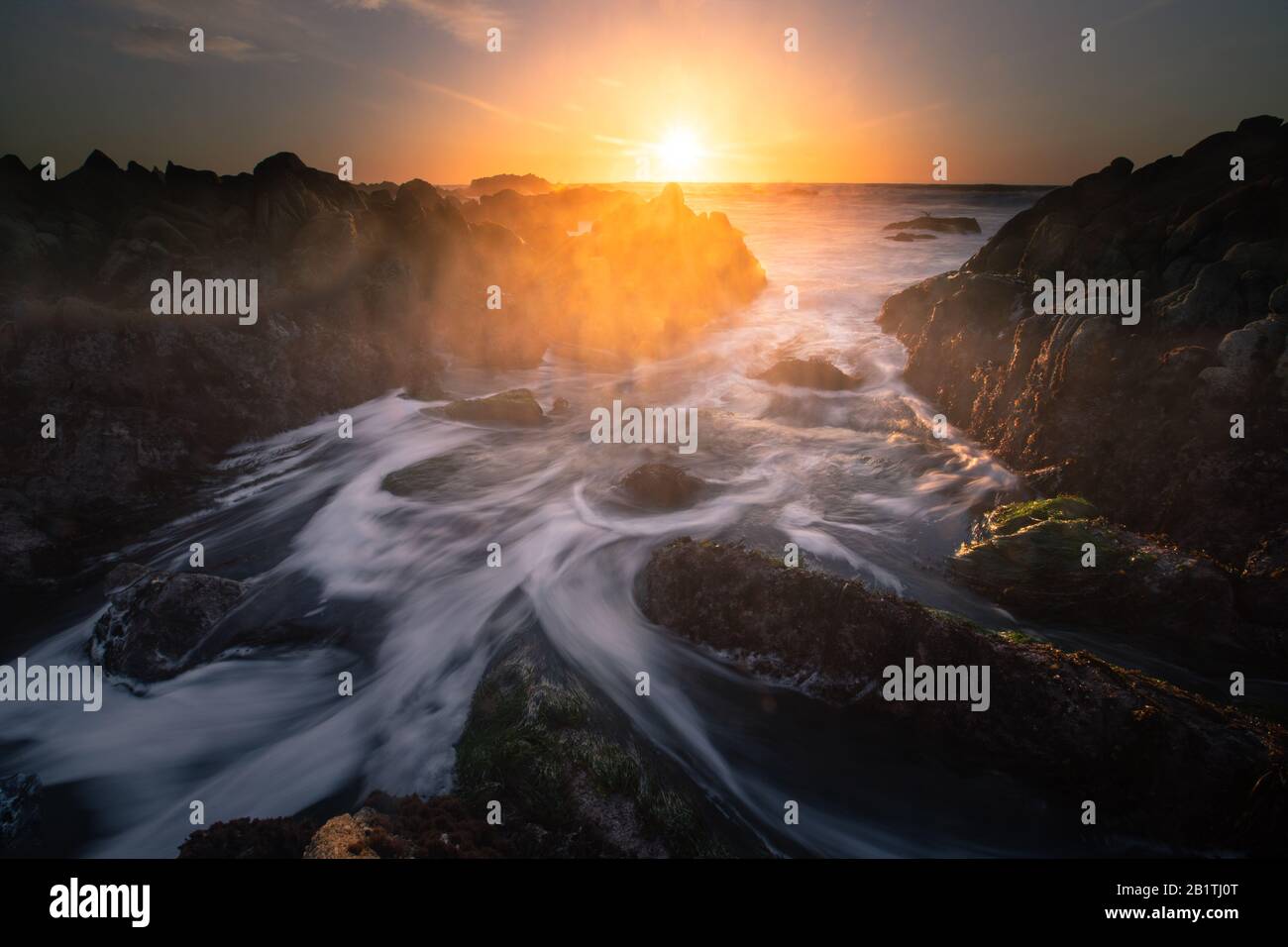Monterey costa al tramonto, California, Stati Uniti. Foto Stock