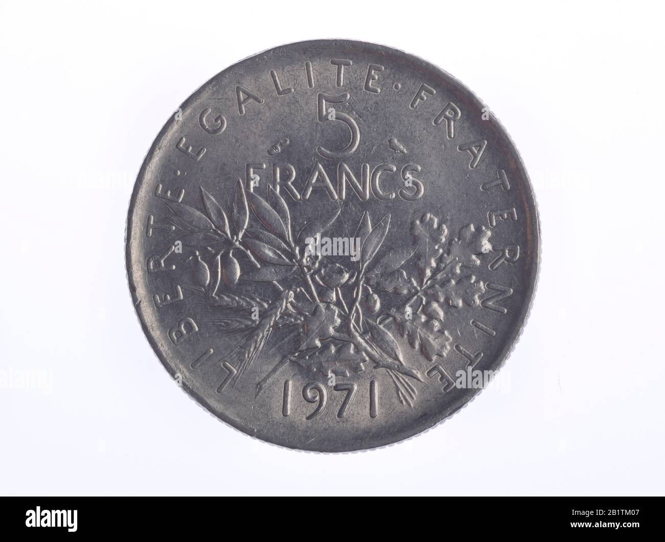 Geldmünze, 5 Franchi, Frankreich Foto Stock