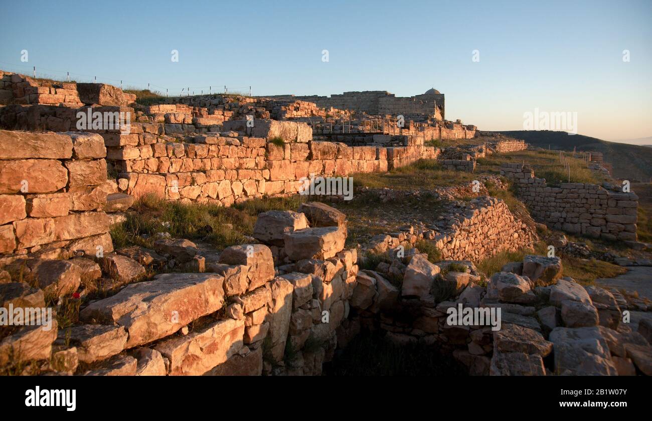 Rovine sul monte santo Gerizim di Samaritani in Israele territorio Foto Stock