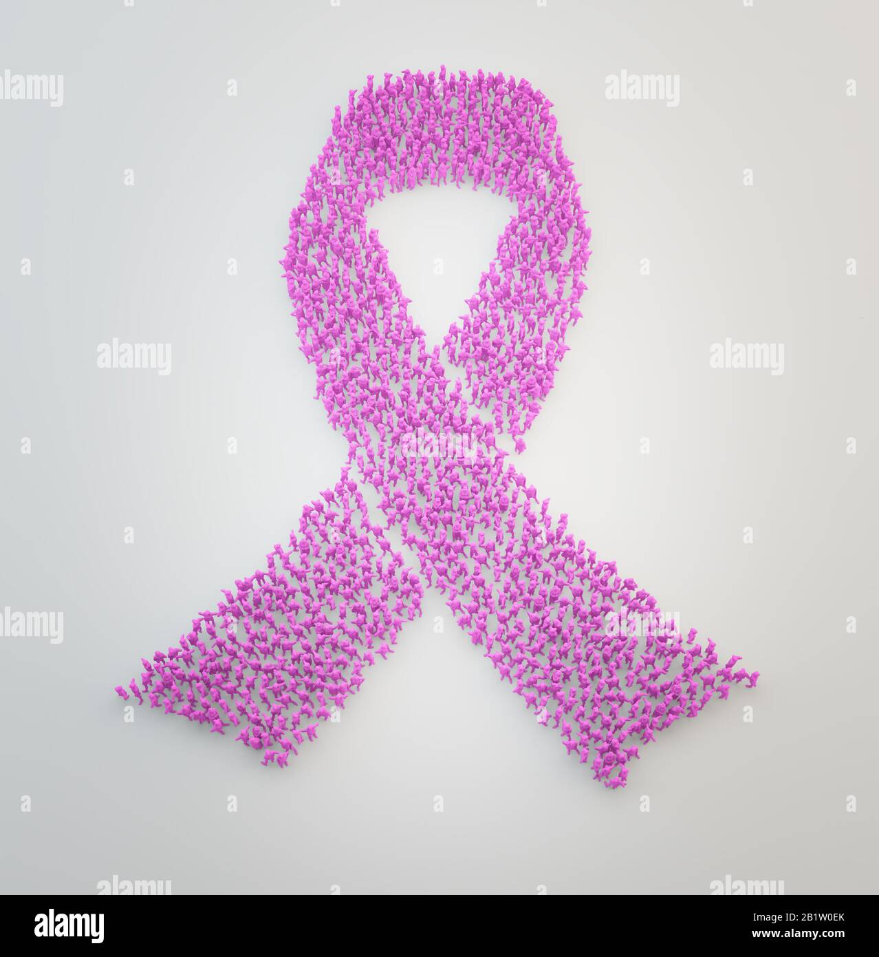 Cancer Awereness Ribbon - 3D illustrazione dei problemi di salute delle donne Foto Stock