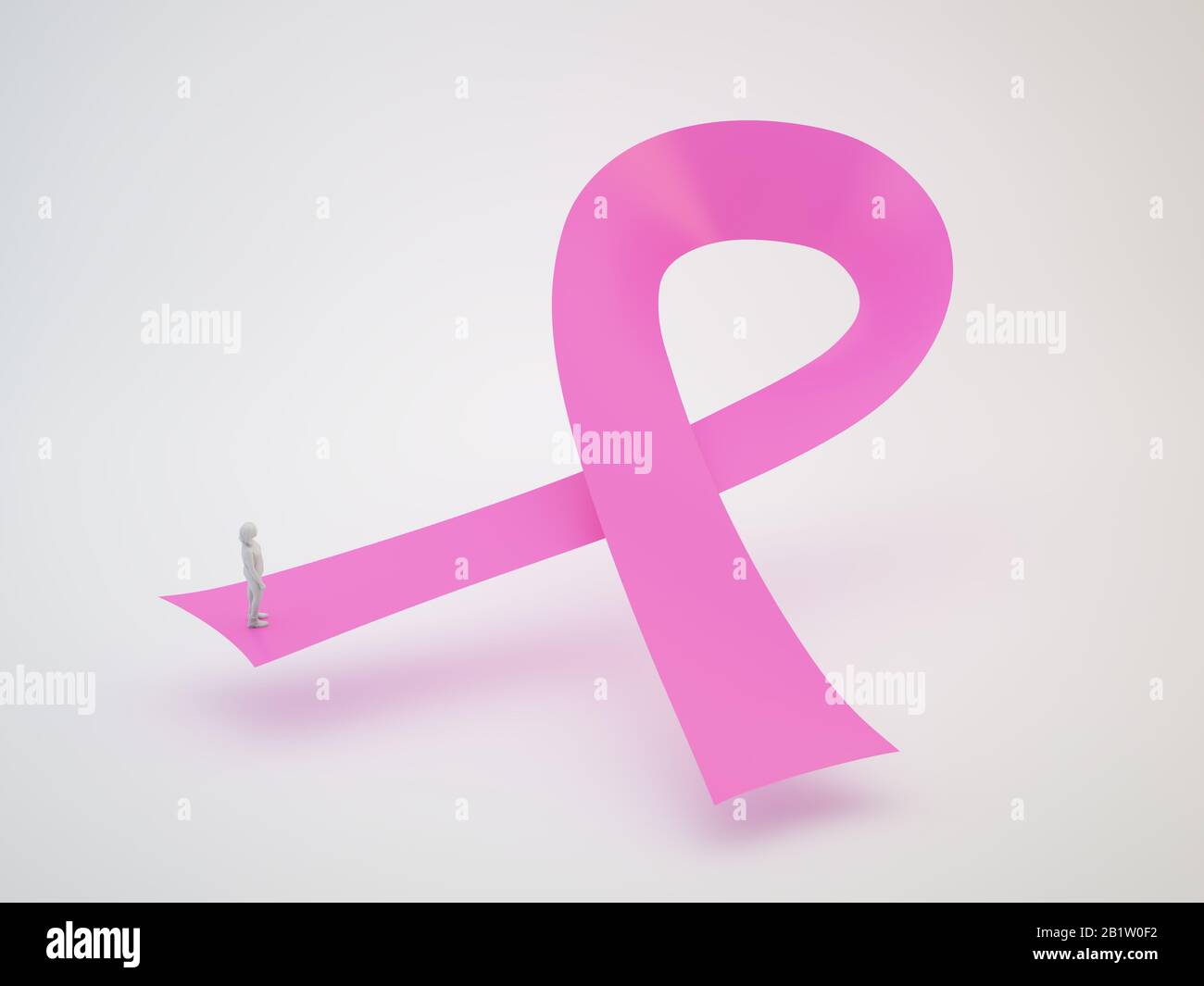 Cancer Awereness Ribbon - 3D illustrazione dei problemi di salute delle donne Foto Stock
