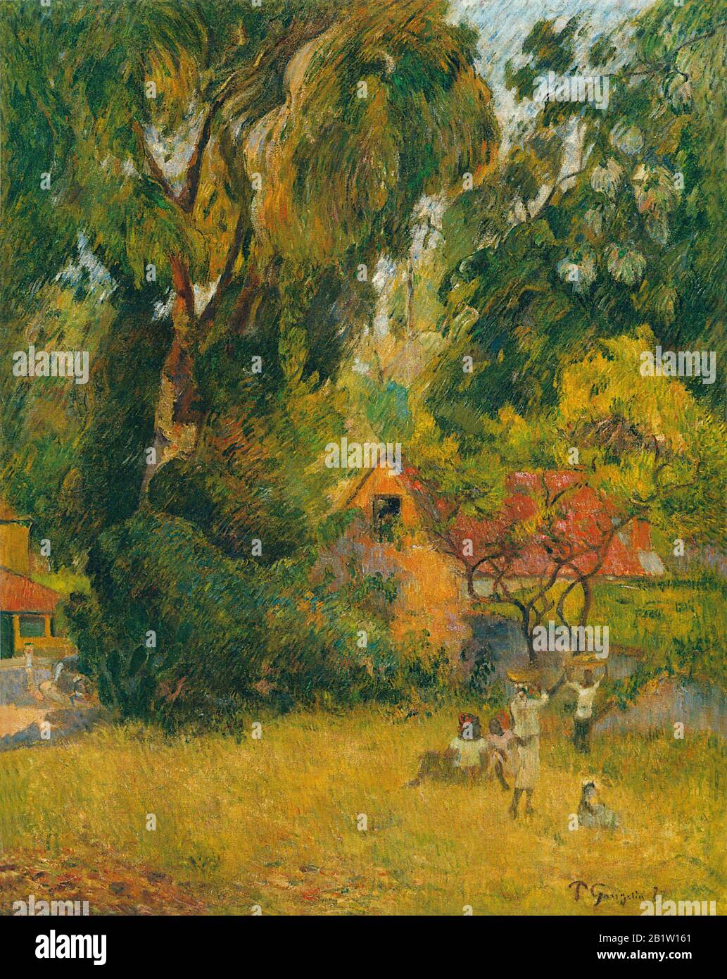Capanne Sotto Gli Alberi, Martinica (Huttes sous les arbres) (1887) 19th Secolo Pittura di Paul Gauguin - Immagine Molto alta risoluzione e qualità Foto Stock