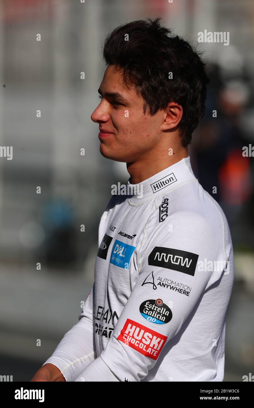 4 Lando Norris; Mclaren Renault. Formula 1 World Championship 2020, Winter testing Days 2 2020 Barcelona, 26-28 febbraio 2020. Foto Stock