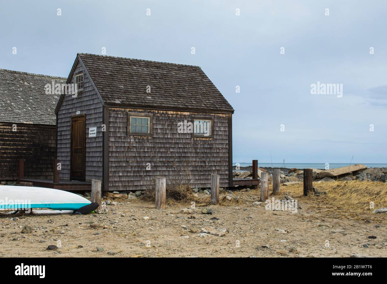 Doggett Fish House è stato ricostruito come l'originale è caduto in disriparazione anni fa. Queste vecchie case di pesce sono stati utilizzati dai pescatori anni fa per immagazzinare il Foto Stock