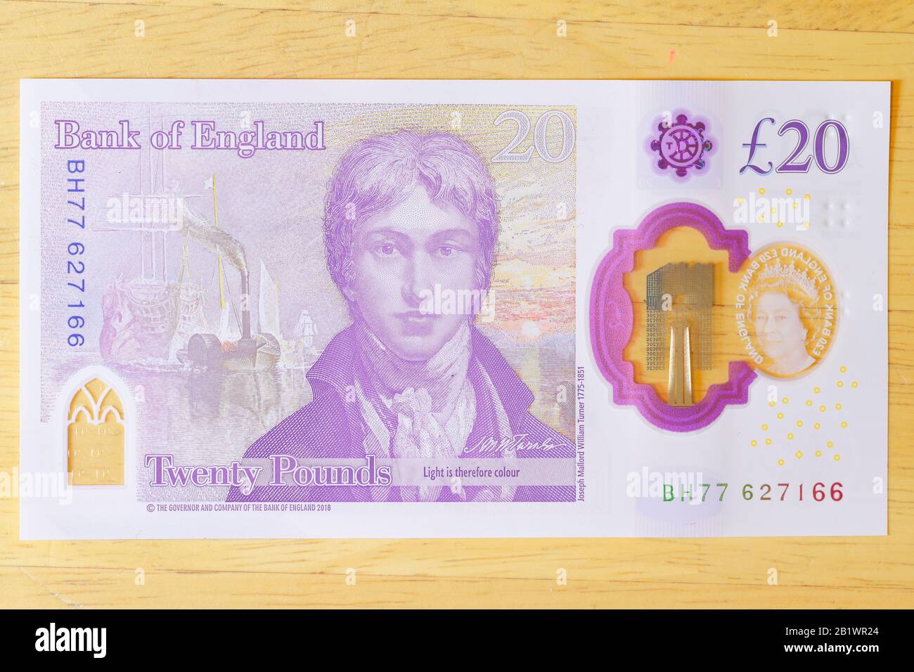 Il nuovo polimero £20 nota che è stato rilasciato nel Regno Unito il 20th febbraio 2020 Foto Stock