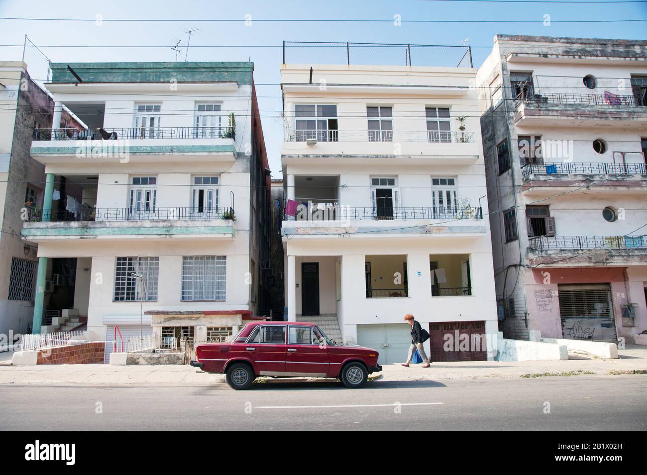 Un gruppo di edifici nel centro di Havana, Cuba Foto Stock