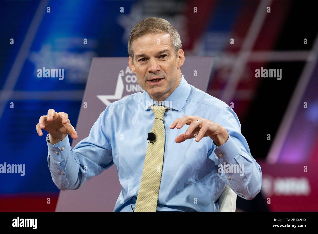 Il rappresentante degli Stati Uniti Jim Jordan (R-OH) parla durante la Conferenza di azione Politica dei conservatori (CPAC) a Oxon Hill. Foto Stock