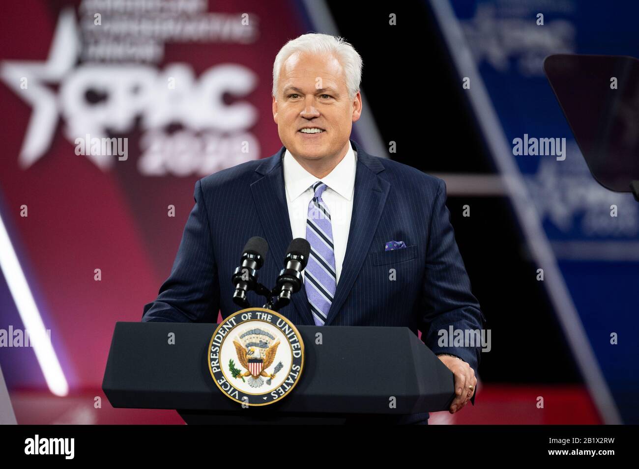 Matt Schlapp, presidente dell'Unione dei conservatori americani, parla durante la Conferenza politica d'azione dei conservatori (CPAC) a Oxon Hill. Foto Stock