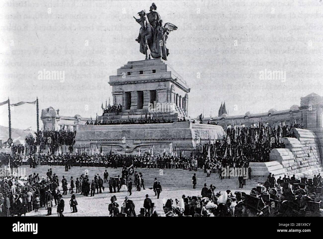 Inaugurazione del Memoriale dell'Imperatore Guglielmo i a Deutsches Eck a Coblenza - 31 agosto 1897 Foto Stock