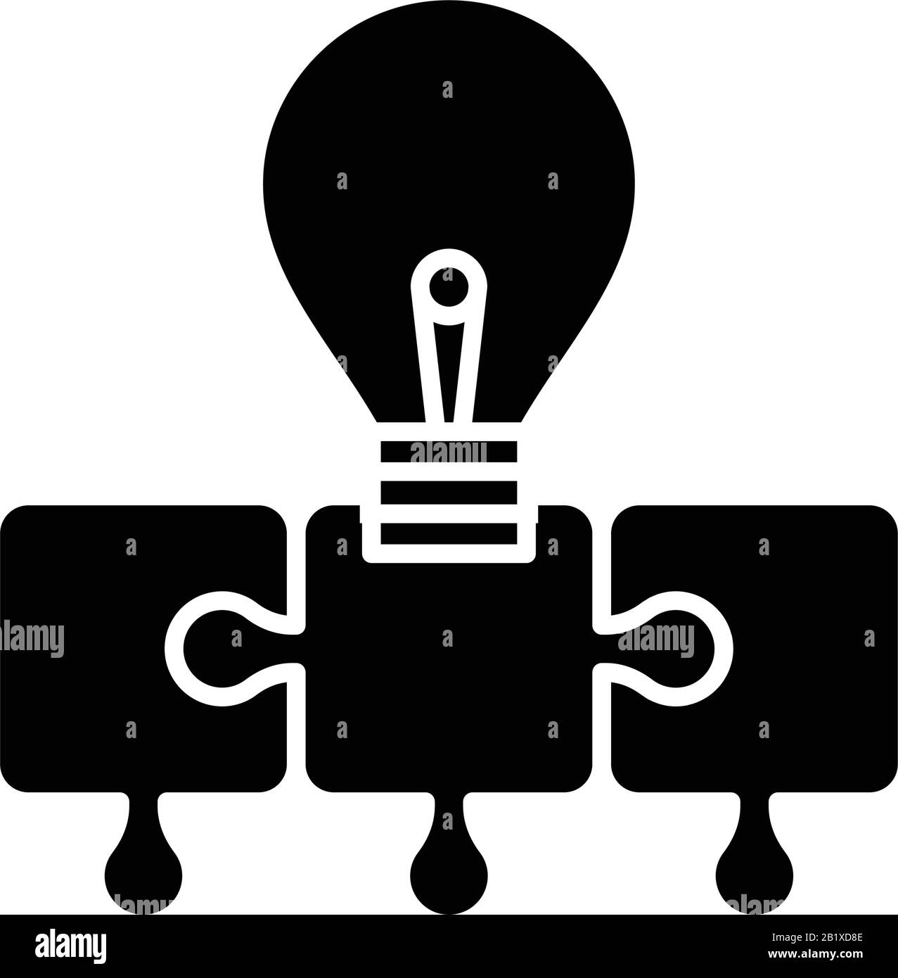 Icona nera idea costruttiva, illustrazione concettuale, simbolo piatto vettoriale, simbolo glifo. Illustrazione Vettoriale