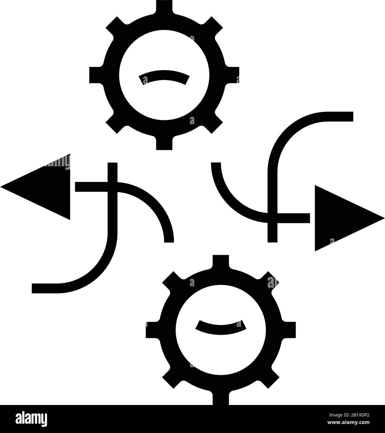 Icona nera di configurazione, illustrazione concettuale, simbolo piatto vettoriale, simbolo glifo. Illustrazione Vettoriale