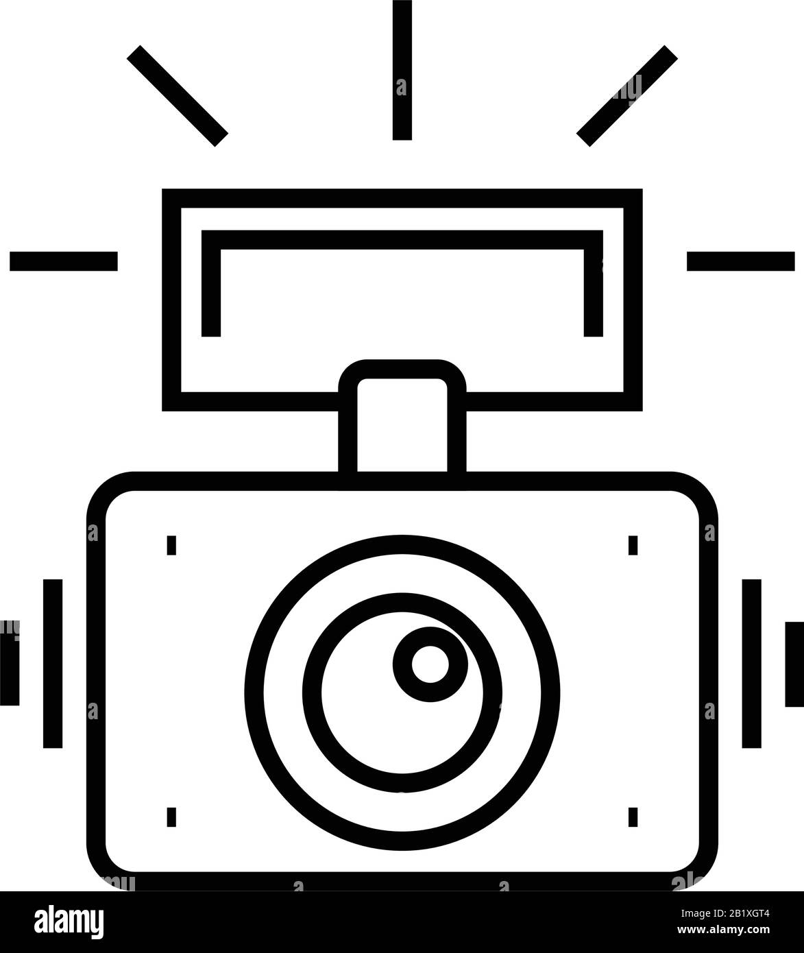 Icona della linea di foto, simbolo concettuale, illustrazione del vettore di contorno, simbolo lineare. Illustrazione Vettoriale