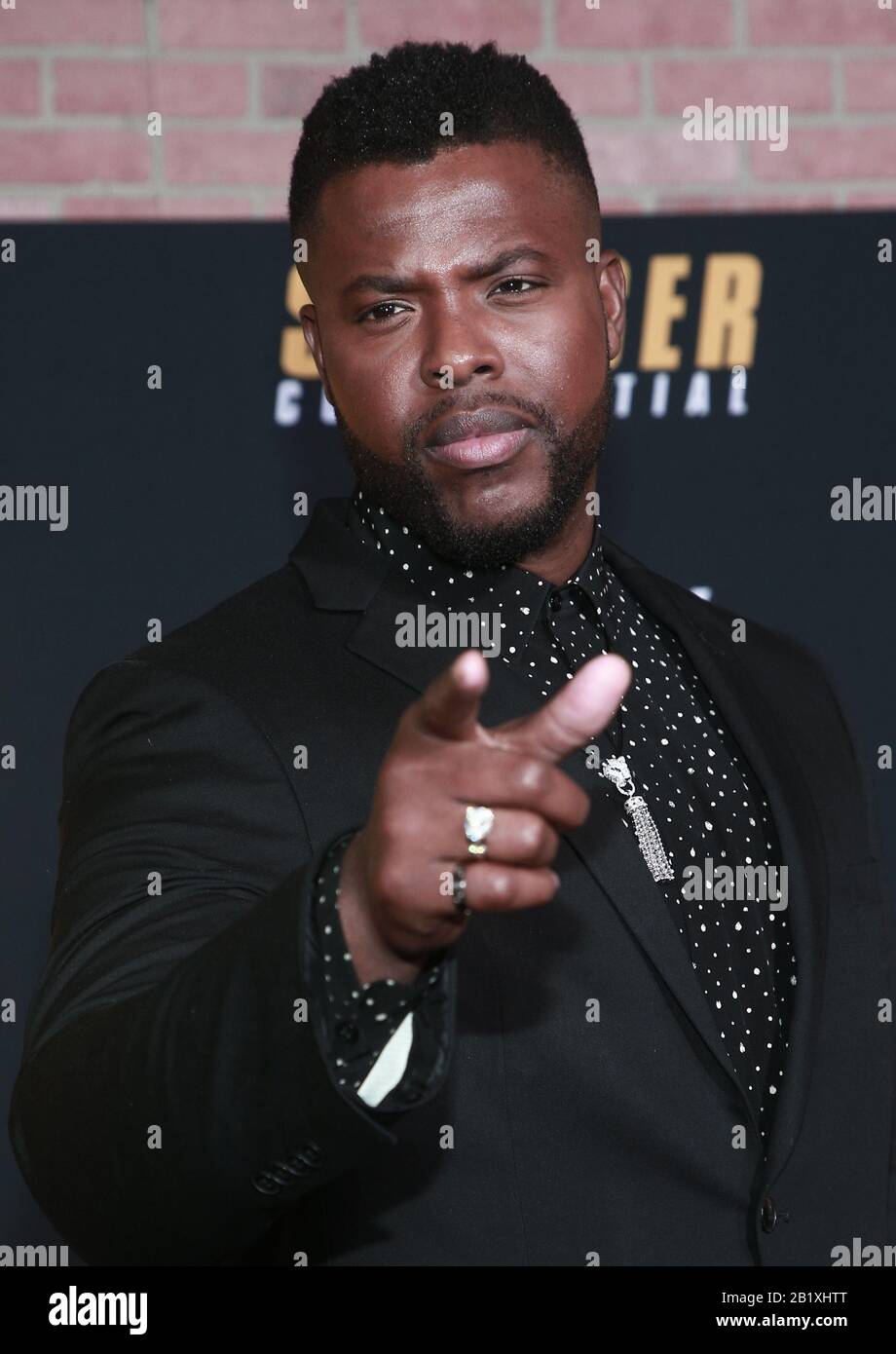 27 Febbraio 2020 - Westwood, California - Winston Duke. Netflix Premiere Spenser Confidential tenuto al Regency Village Theatre. (Credit Image: © Fs/AdMedia via ZUMA Wire) Foto Stock