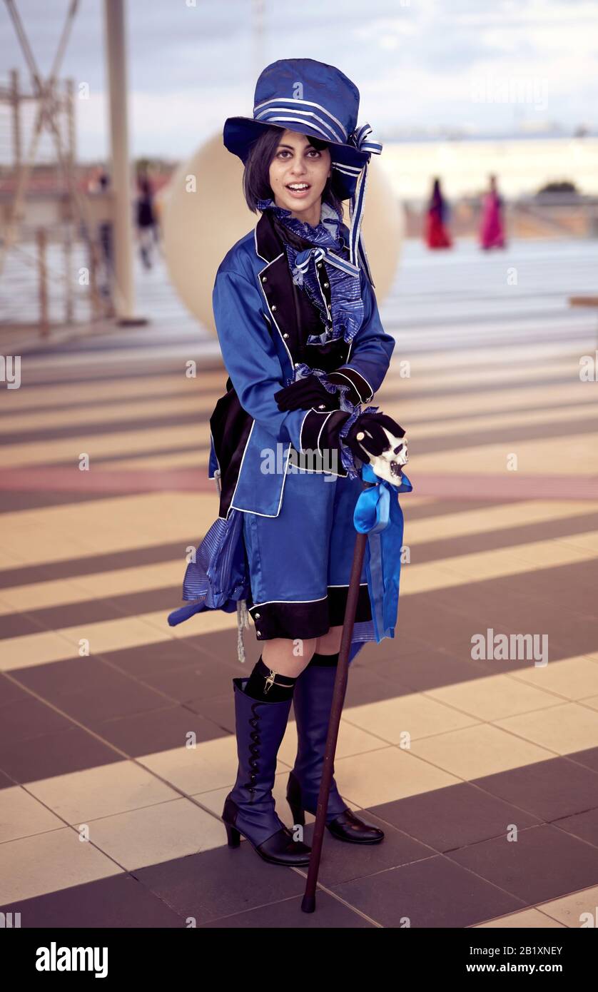 Cosplayers al FESTIVAL ROMICS. Bella rappresentazione in costume all'iconico e affollato raduno di Roma, rimandato nel 2020 a causa di Coronavirus Covid-19 Pandemic Foto Stock