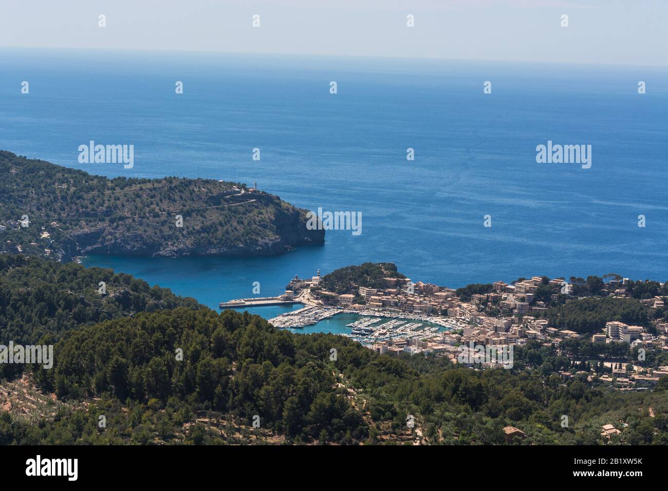Spagna Mallorca, panorama di Port de Andratx, isole Baleari Foto Stock