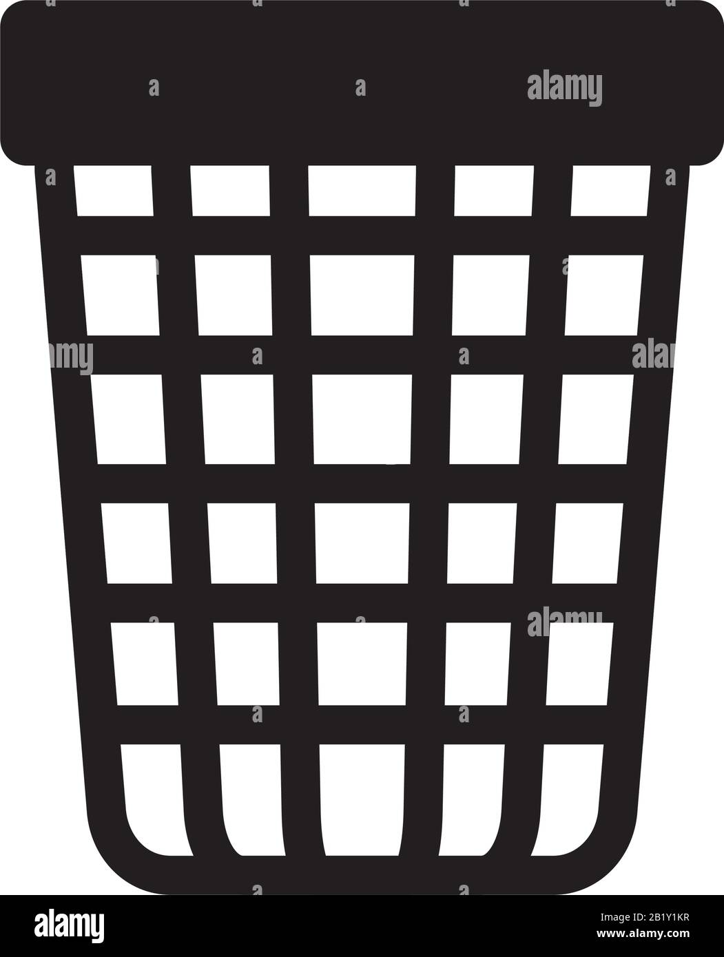 Cestino Icona modello colore nero modificabile. Simbolo icona cestino immagine vettoriale piatta per la progettazione grafica e web. Illustrazione Vettoriale