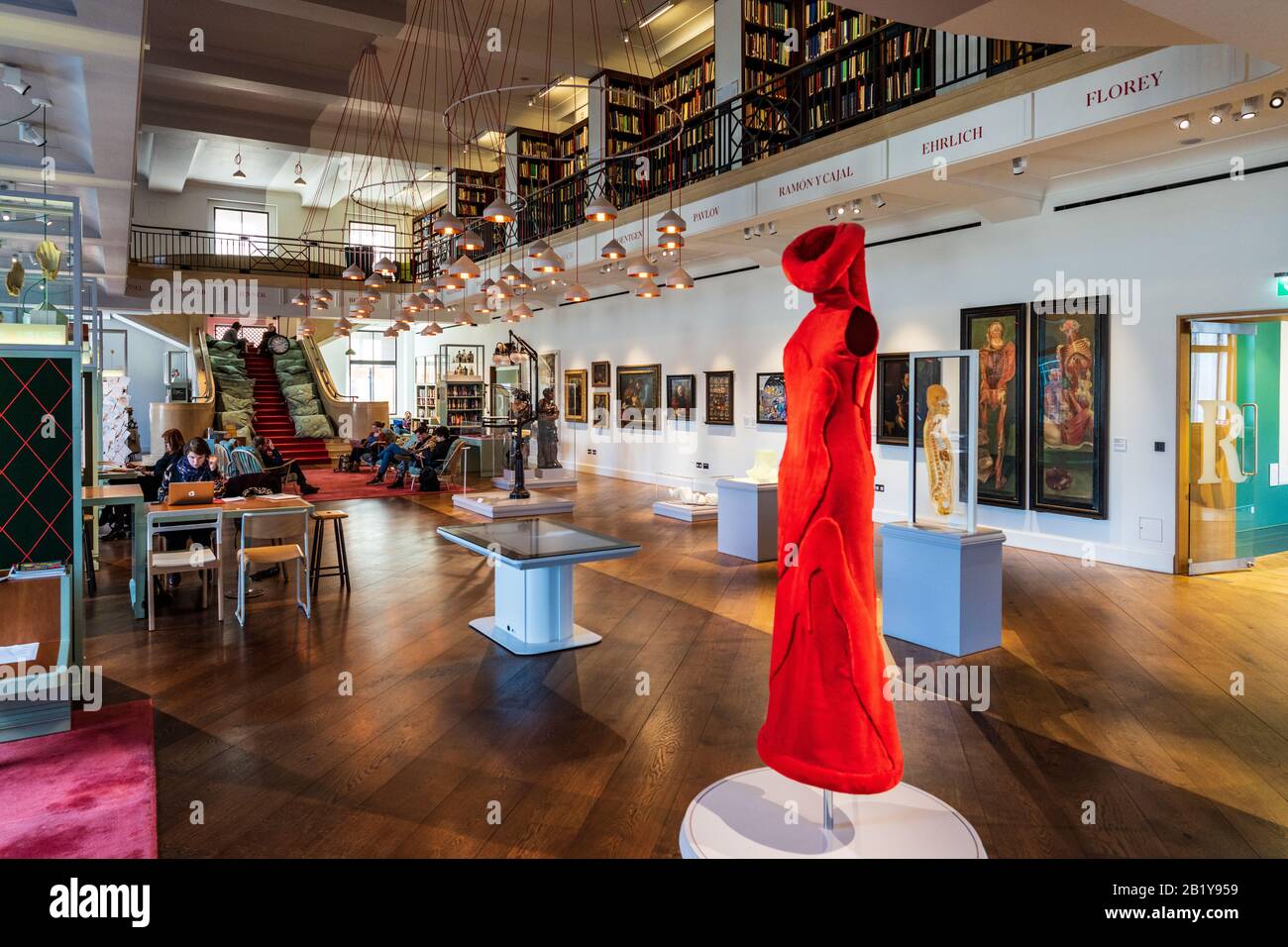 Sala Lettura Wellcome Collection. La Sala Lettura al 2° piano della Wellcome Collection su Euston Rd London. Un ibrido innovativo di biblioteca e museo. Foto Stock