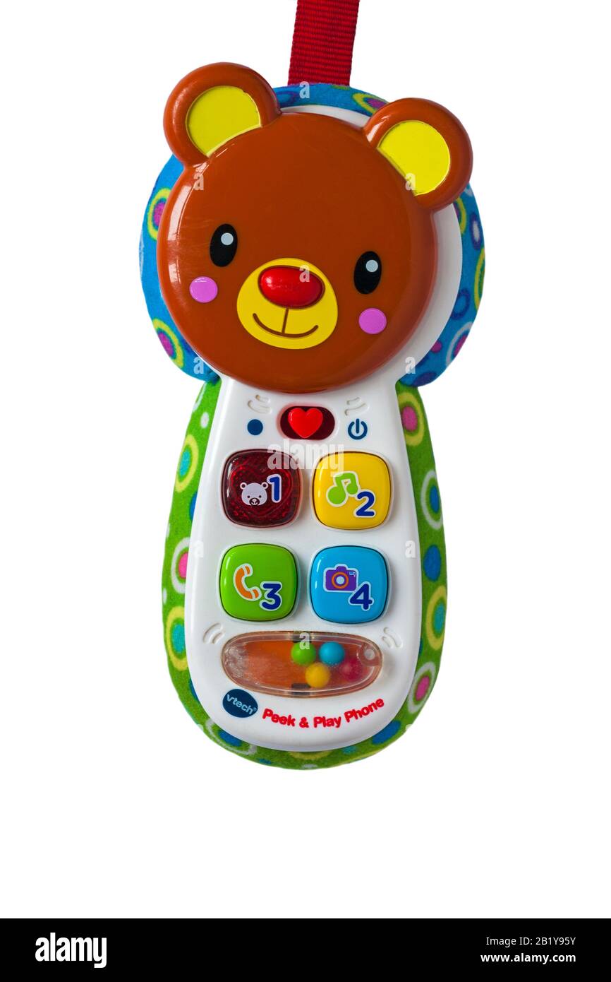 vtech peek & play phone per baby set su sfondo bianco Foto Stock