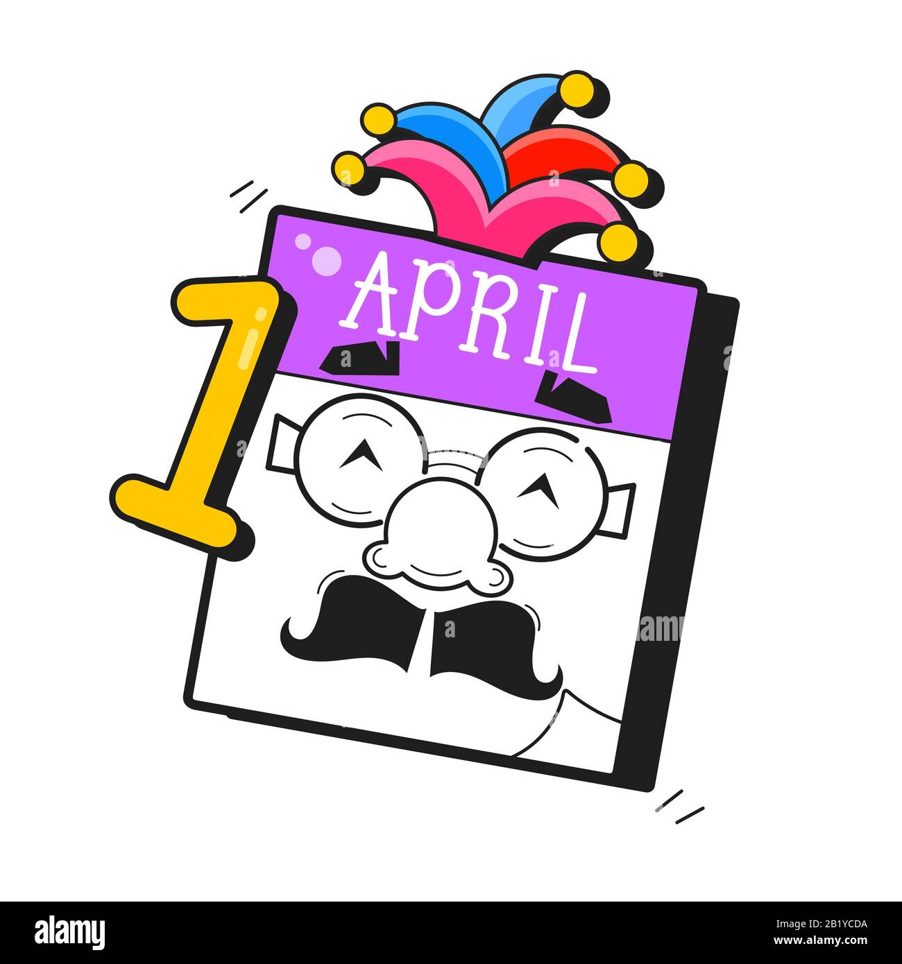 Aprile Fools Day Testo E Bicchieri Divertenti Eps 10 Vector Illustration Per Greeting Card, Annuncio, Promozione, Poster, Flier, Blog, Articolo, Marketing, Segnaletica Illustrazione Vettoriale