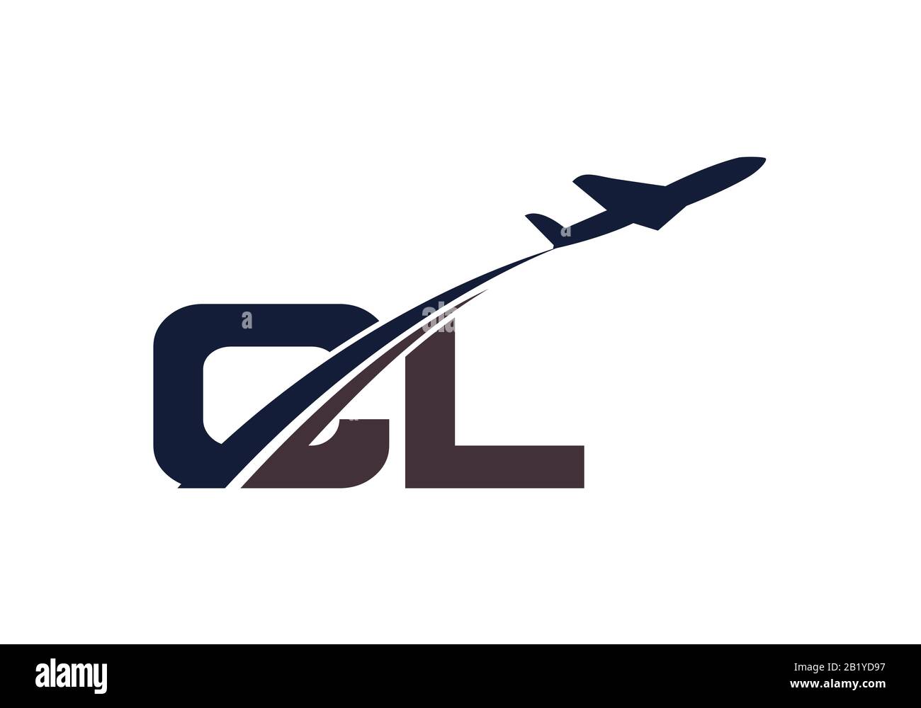 Lettera iniziale C e L con logo Aviation, modello Air, Airline, Airplane e Travel Logo. Illustrazione Vettoriale