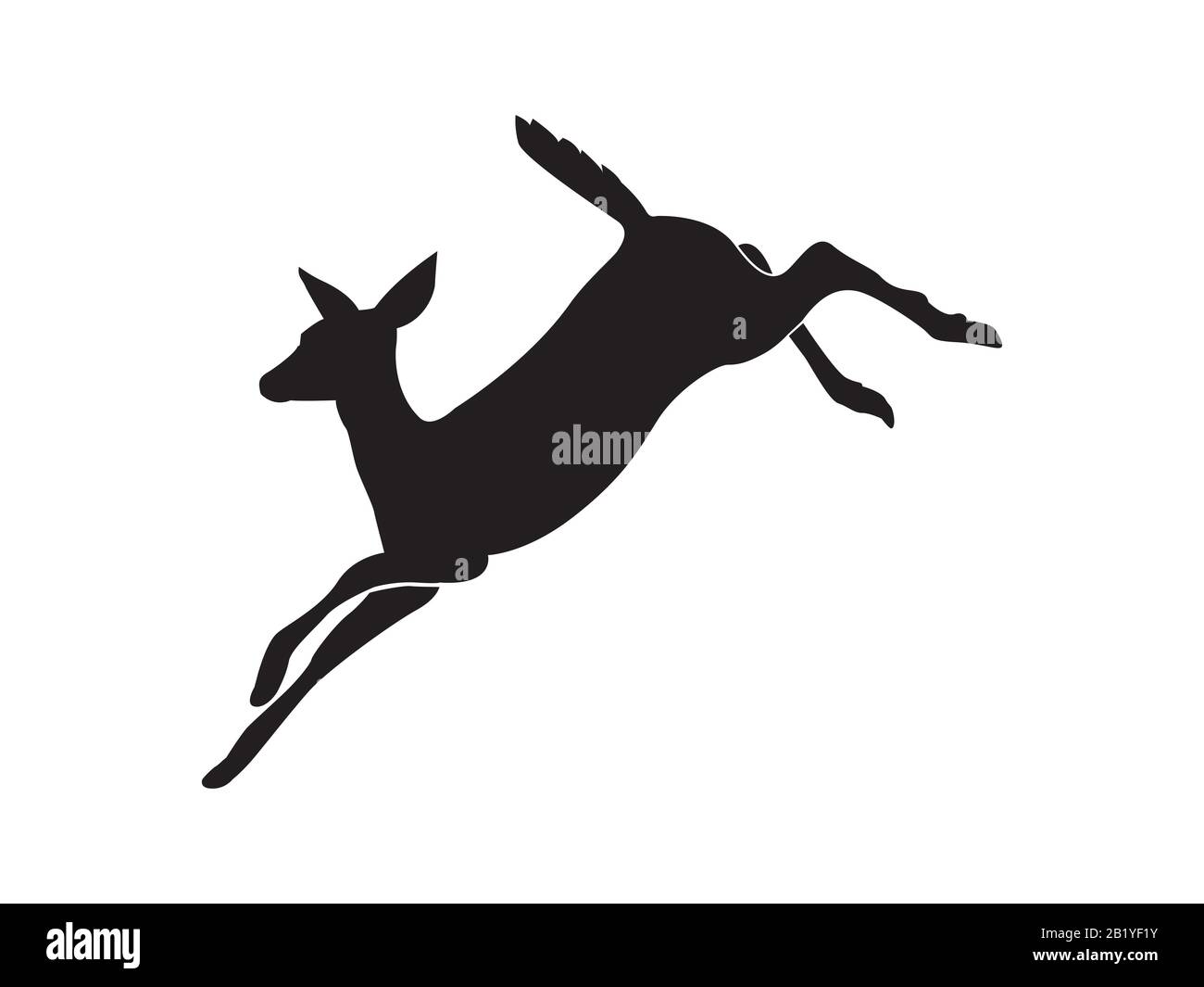 Cervo in corsa, Silhouette di cervo in corsa. Illustrazione Vettoriale