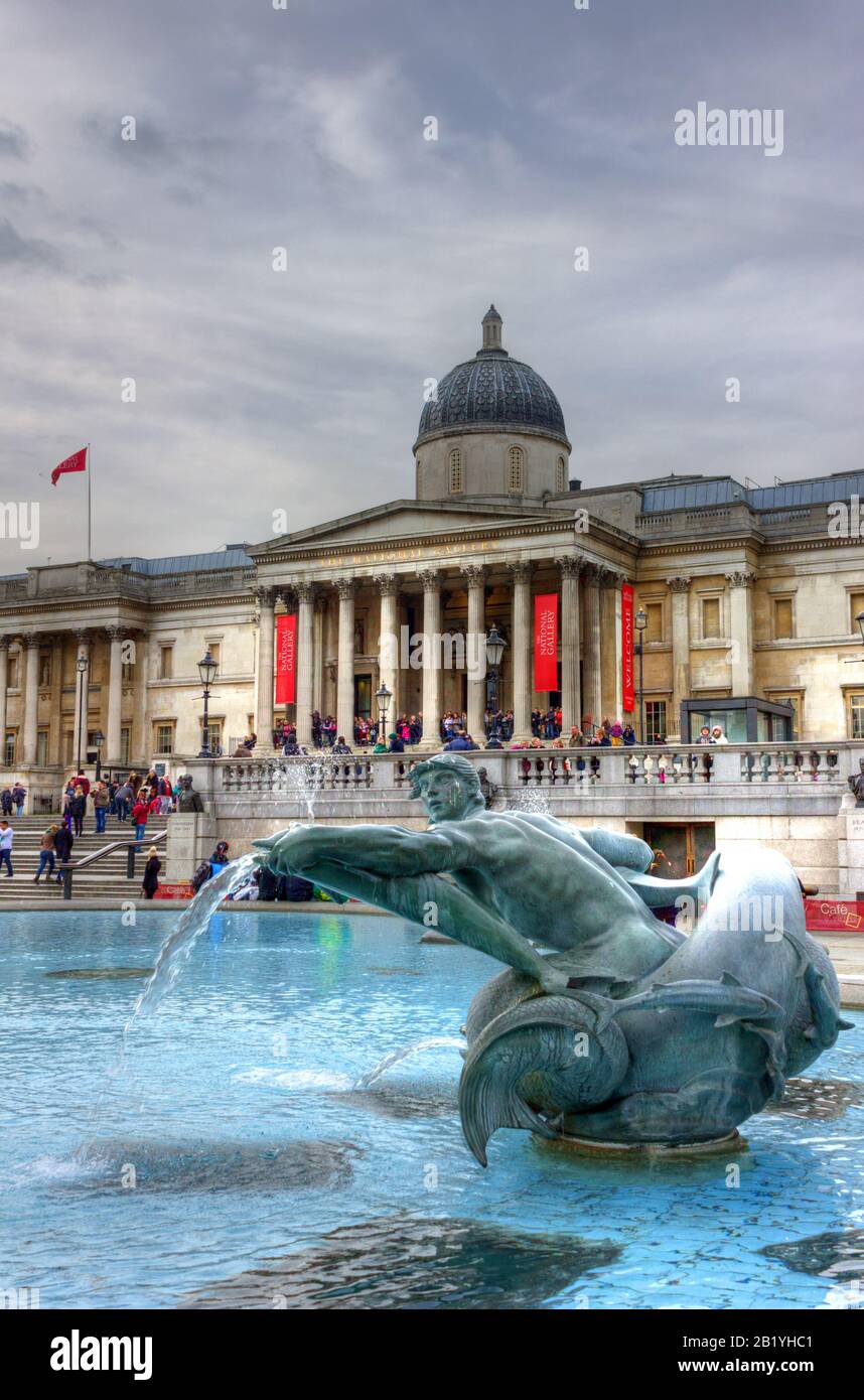 Regno Unito, Inghilterra, Londra, National Gallery A Trafalgar Square Foto Stock