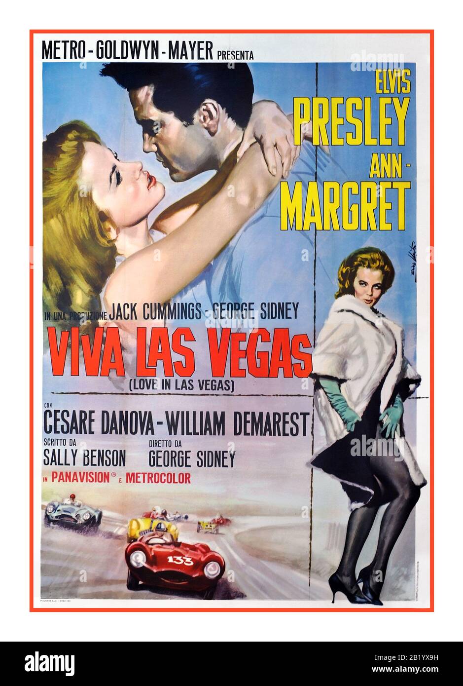 Viva LAS VEGAS Film Poster per Elvis Presley con la co star Ann Margret il 20 maggio 1964 (USA) Foto Stock