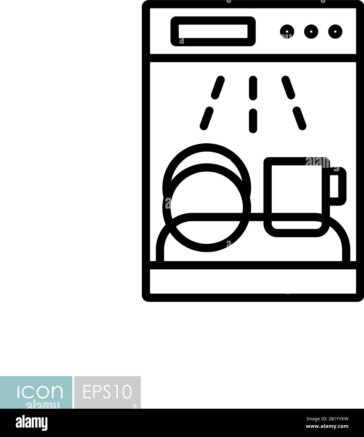 Icona del vettore lavastoviglie. Apparecchio da cucina elettrico. Simbolo  grafico per la progettazione di siti Web di cottura, logo, app, UI Immagine  e Vettoriale - Alamy