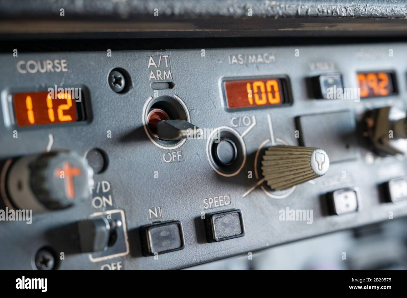 Attiva e visualizza il pannello di controllo della modalità dell'aereo Boeing 737 Foto Stock