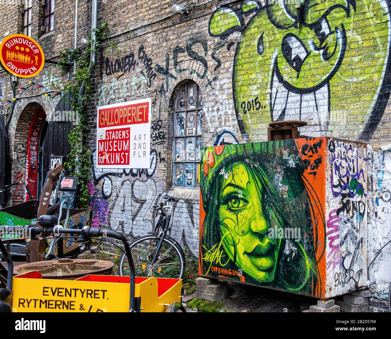 Gallopperiet City Museum of Art in Freetown Christiania, una comunità hippie e comune istituito da squatters a Copenaghen, Danimarca Foto Stock