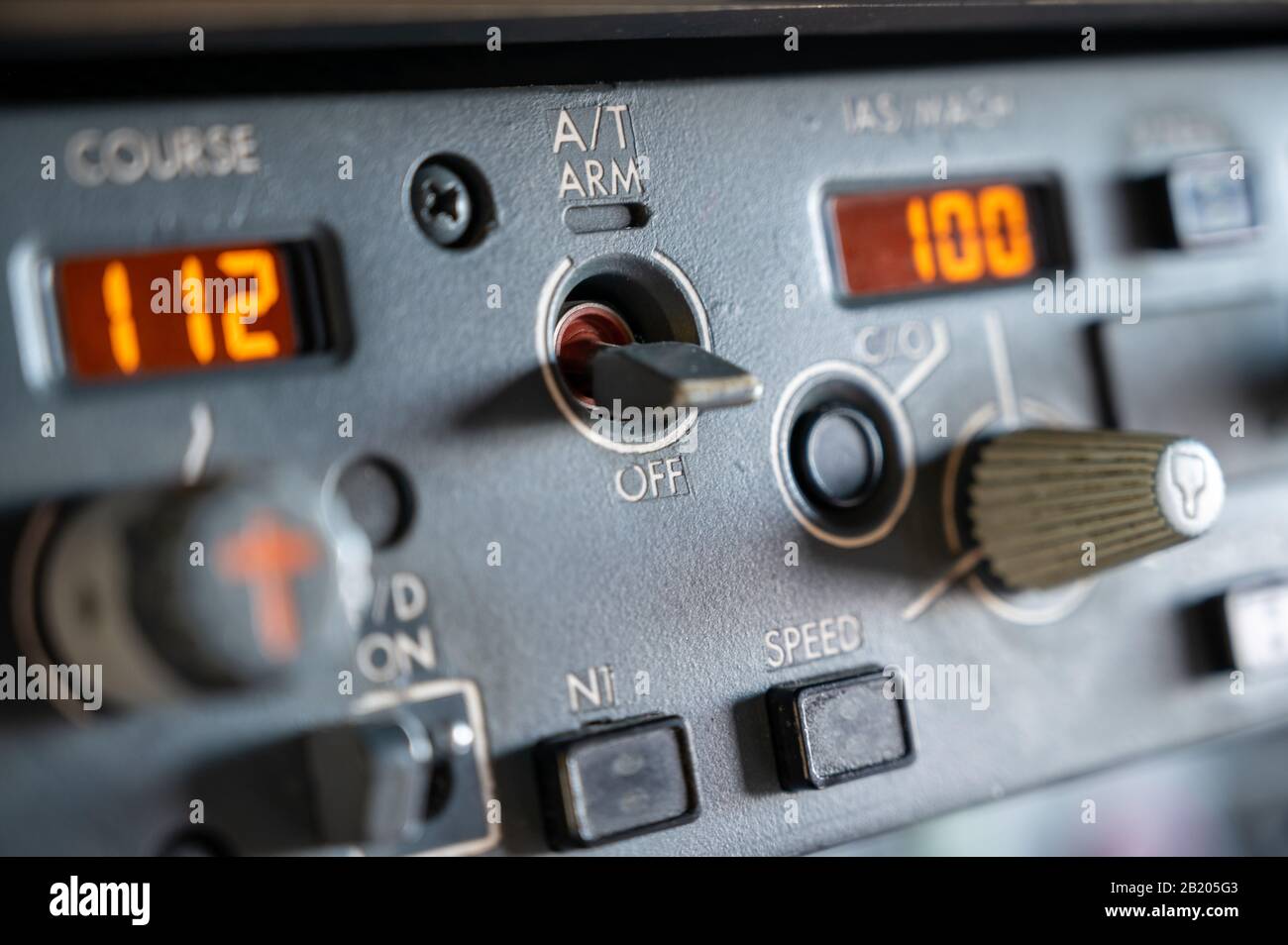 Attiva e visualizza il pannello di controllo della modalità dell'aereo Boeing 737 Foto Stock