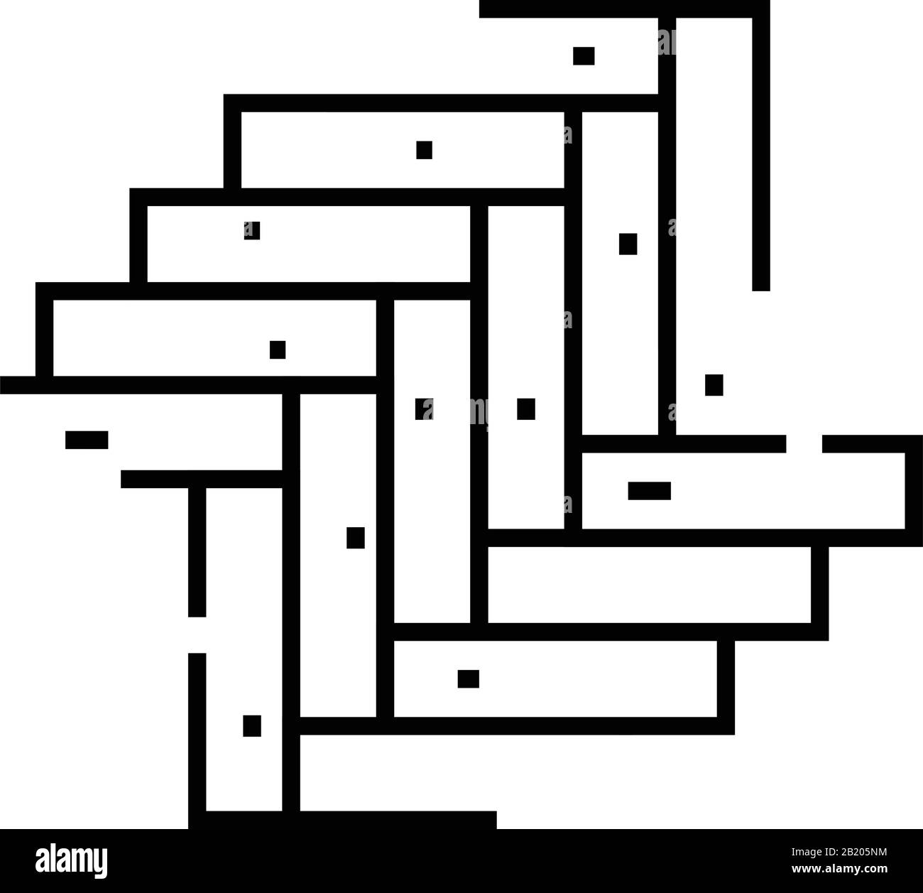 Icona della linea di pattern parquet, simbolo concettuale, illustrazione vettoriale contorno, simbolo lineare. Illustrazione Vettoriale