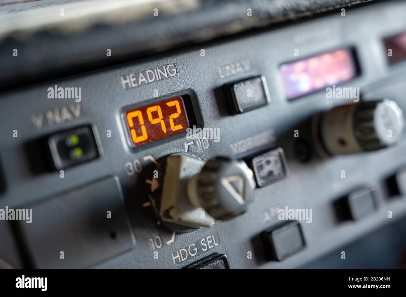 Attiva e visualizza il pannello di controllo della modalità dell'aereo Boeing 737 Foto Stock