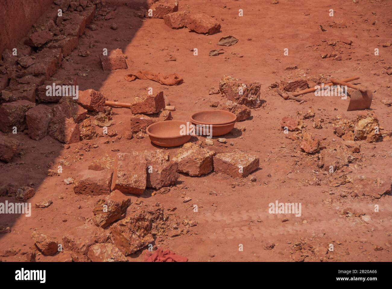 Cava di pietra nel sud di Goa, India Foto Stock