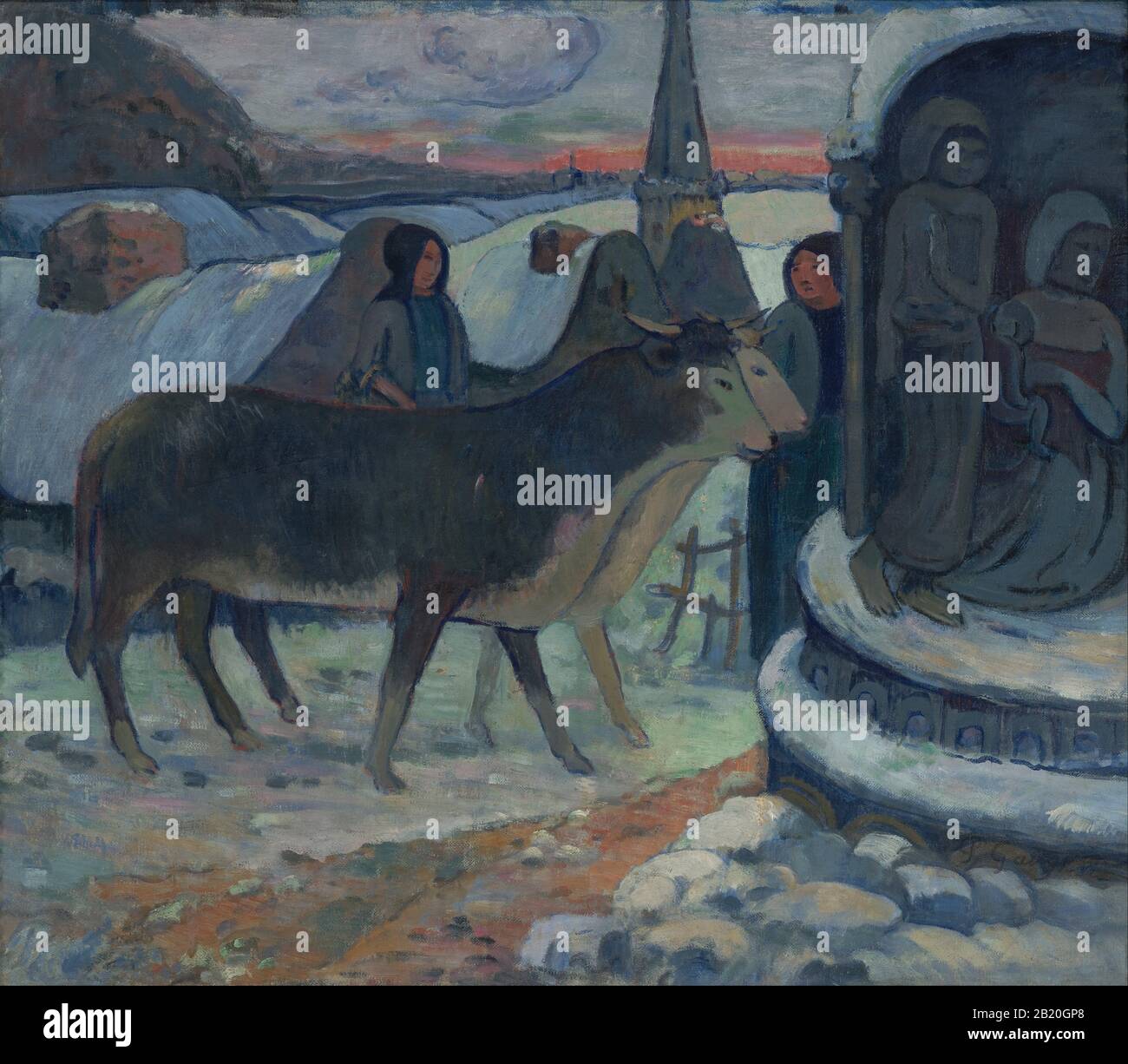 Notte di Natale (la benedizione dei buoi) (circa 1902) primi anni del XX secolo dipinto di Paul Gauguin - altissima risoluzione e qualità dell'immagine Foto Stock