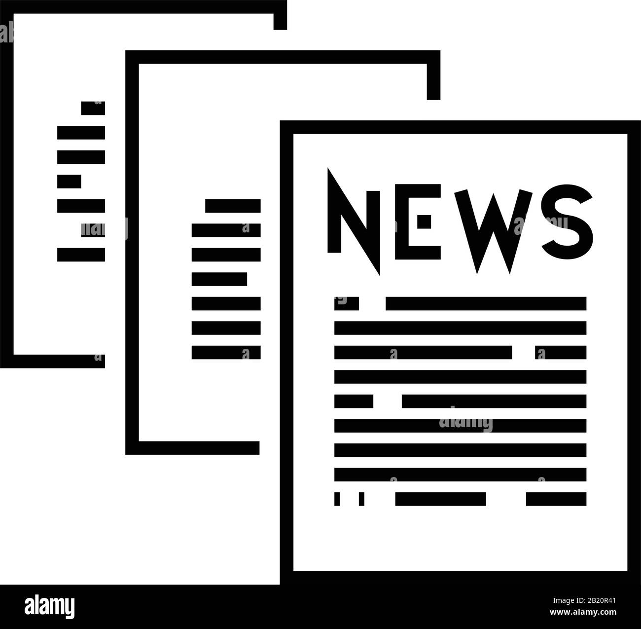 Icona della linea newpaper, simbolo concettuale, illustrazione del vettore outline, simbolo lineare. Illustrazione Vettoriale
