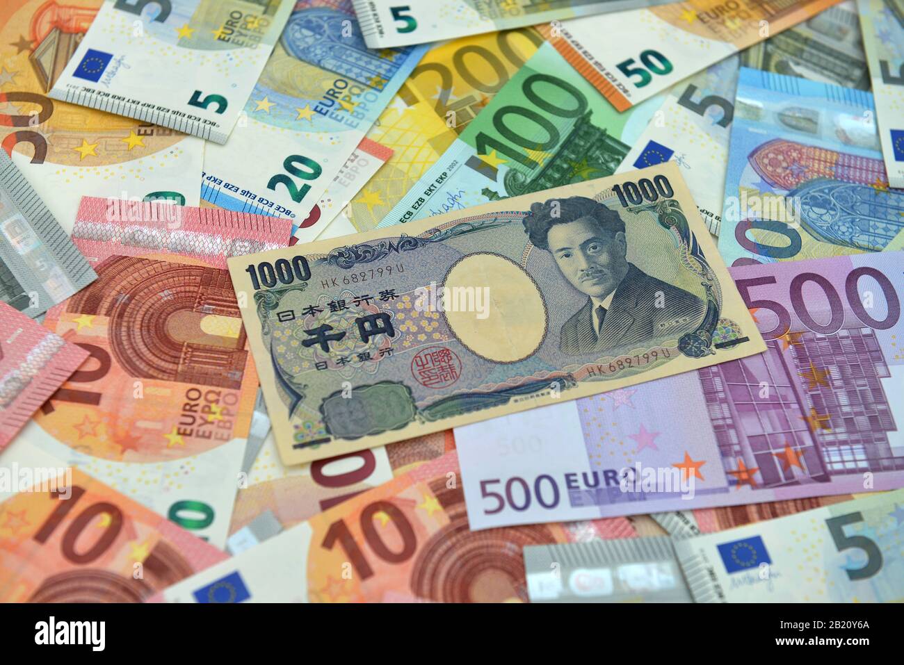 1000 Yen Euroscheine Foto Stock