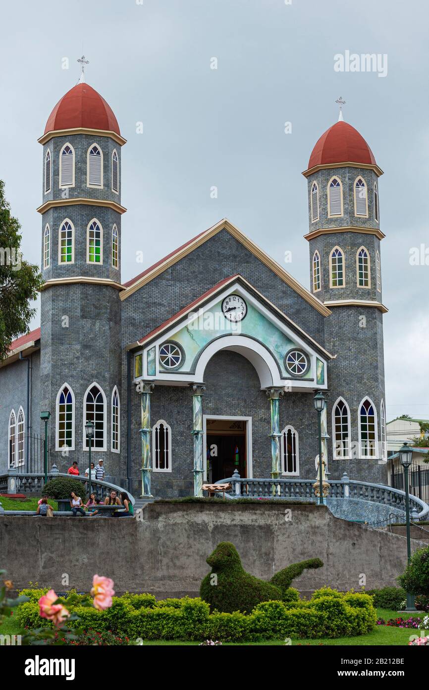 Iglesia Catolica De Zarcero, Zarcero, Provincia Di Alajuela, Costa Rica Foto Stock