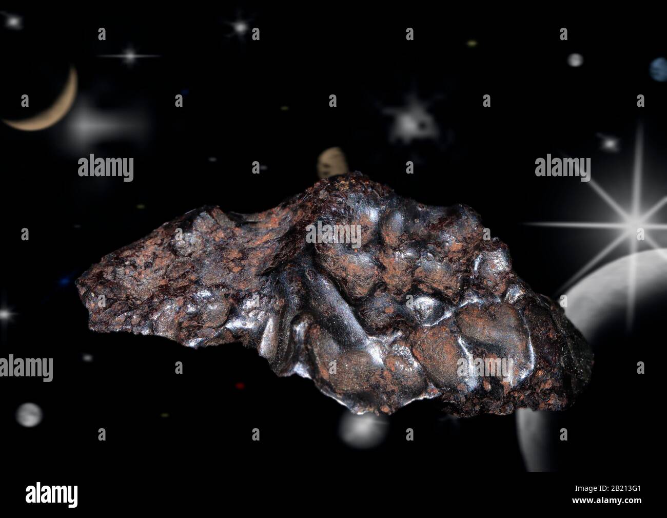 Pezzo unico dalla doccia meteorite di Sikhote-Alin, Eisenmeteroit, Berlino, Germania Foto Stock
