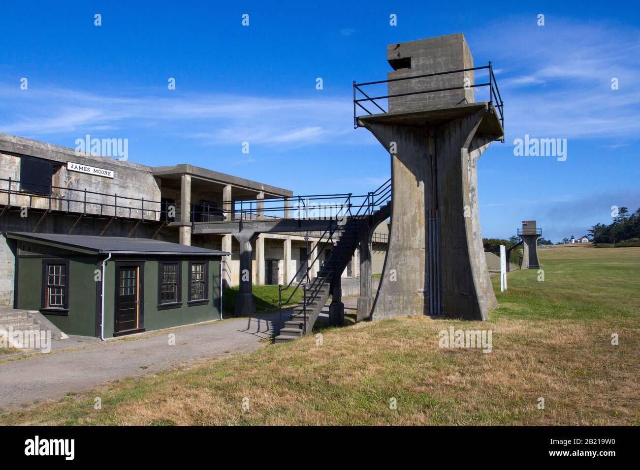 Fortificazioni a Fort Casey, Whidbey Island, Washington, strategicamente posizionato per difendere l'ingresso a Puget Sound alla fine del 20th secolo Foto Stock