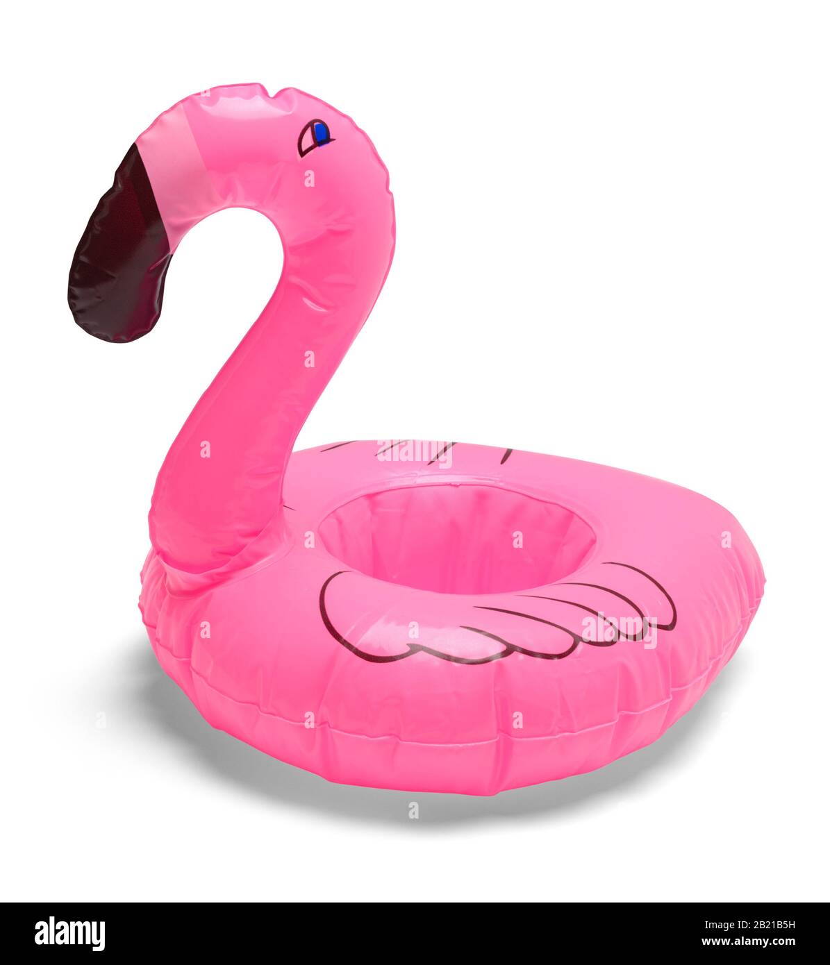 Rosa Flamingo Pool Floaty Isolato Su Sfondo Bianco. Foto Stock