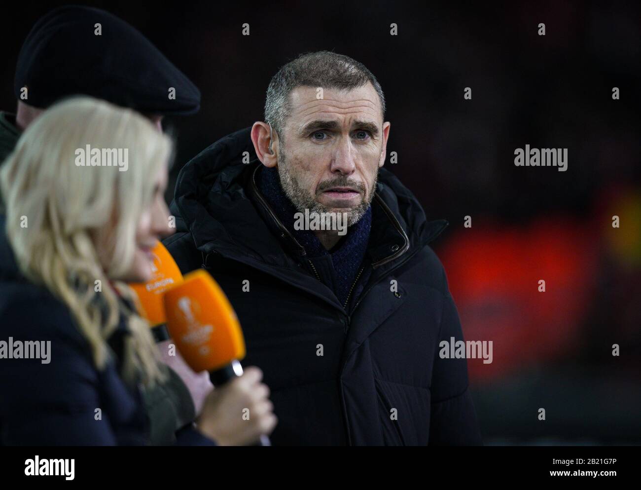 TV Pundit & ex difensore dell'Arsenal Martin Keown durante la partita di 2nd della UEFA Europa League tra l'Arsenal e Olympiacos all'Emirates Stadium, Londra, Inghilterra, il 27 febbraio 2020. Foto Di Andy Rowland. Foto Stock