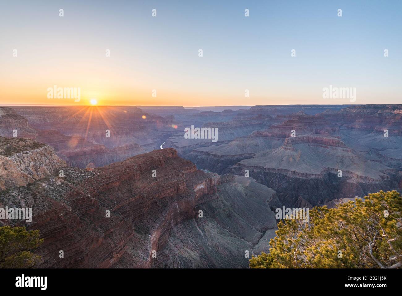 Splendida vista del tramonto del Grand Canyon Arizona Stati Uniti. Foto Stock