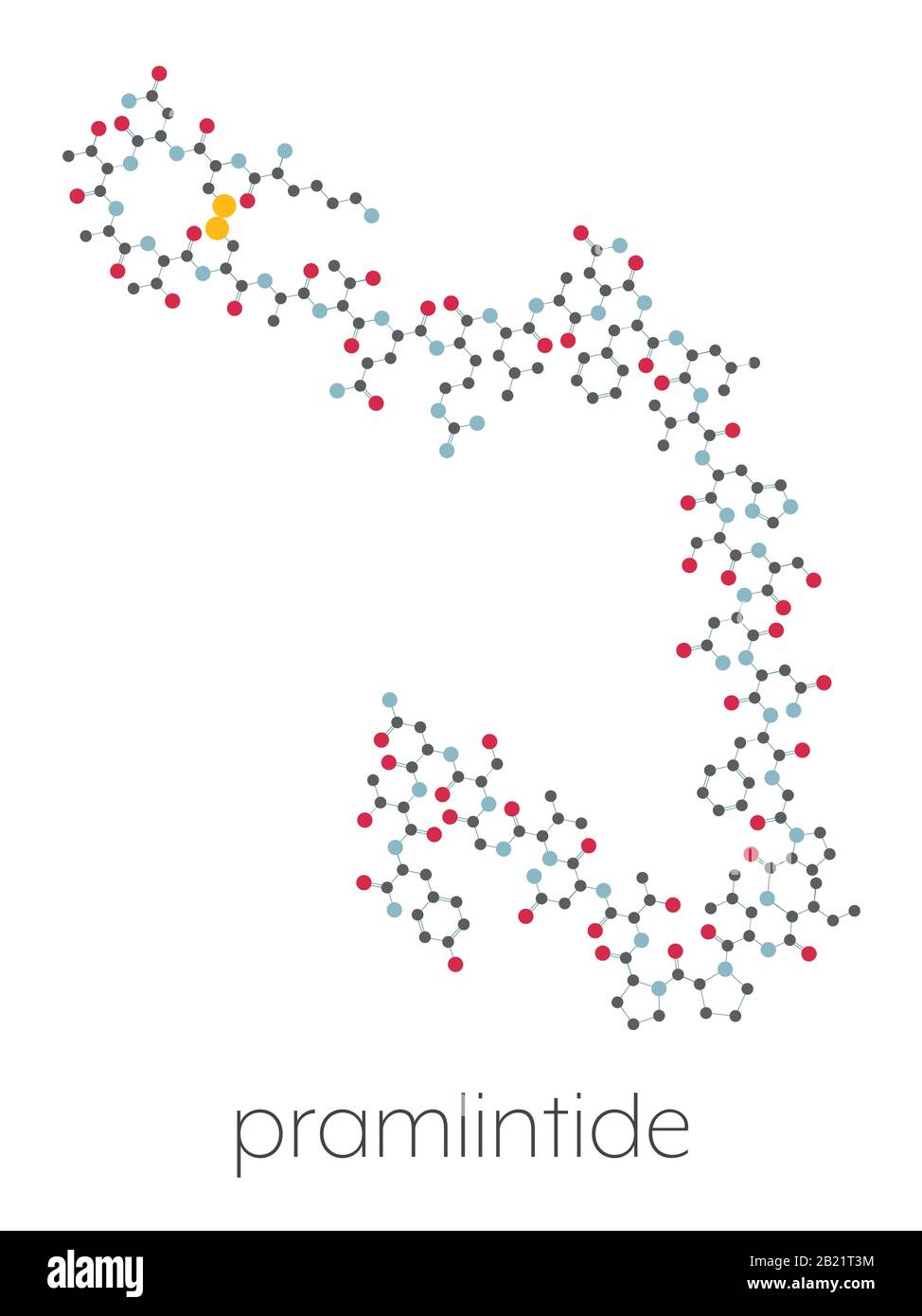 Pramlintide molecola di farmaco per il diabete, illustrazione Foto Stock