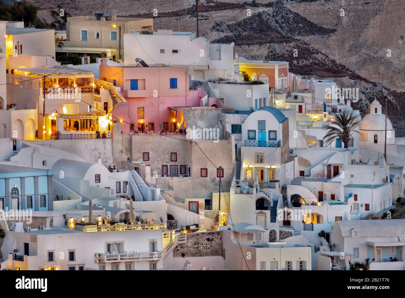 Il magico e irreale paesaggio di Santorini. Grecia. Foto Stock