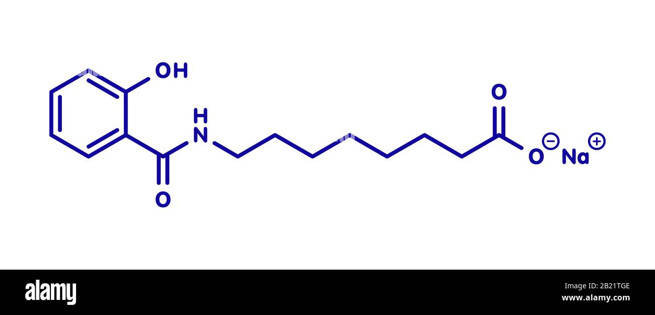 Sodio salcaprozato o molecola SNAC, illustrazione Foto Stock