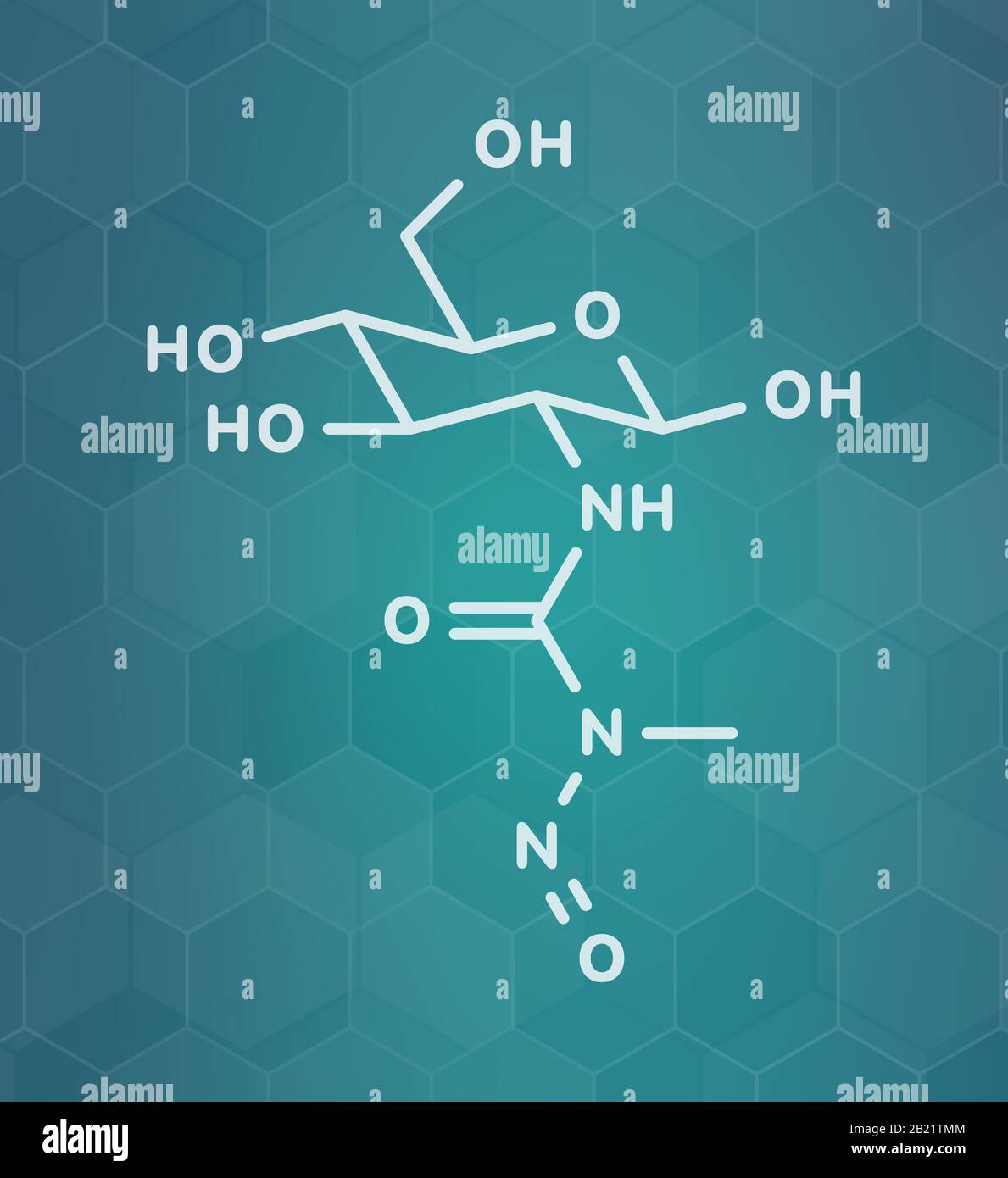 Streptozotocina molecola di farmaco cancro, illustrazione Foto Stock